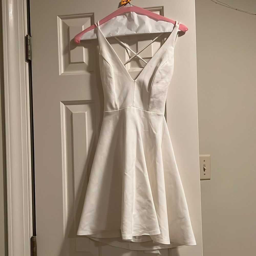 White open back dress